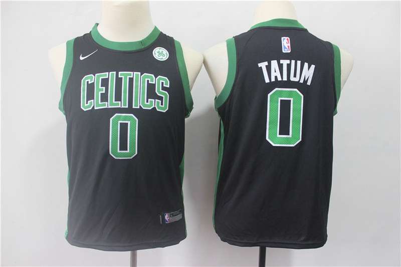 Young Boston Celtics TATUM #0 Black Basketball Jersey (Stitched)