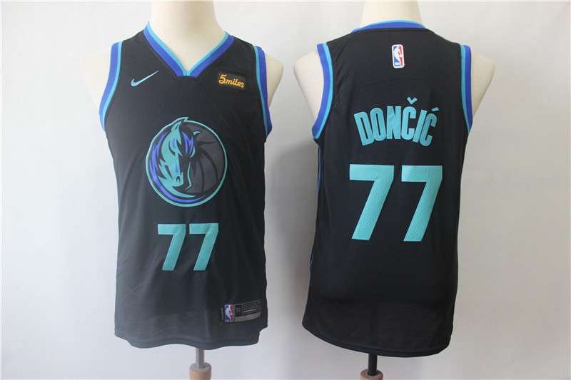 Young Dallas Mavericks DONCIC #77 Black Basketball Jersey (Stitched)