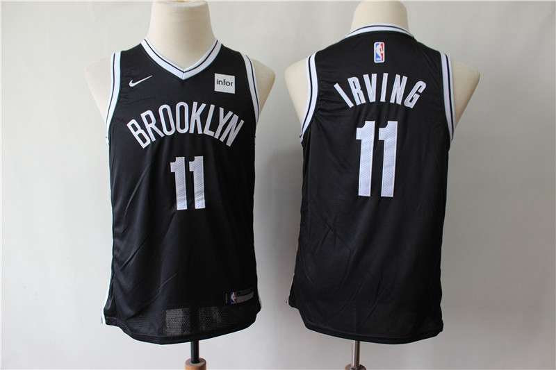 Young Brooklyn Nets IRVING #11 Black Basketball Jersey (Stitched)