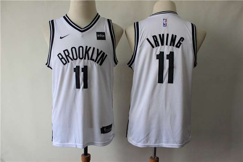 Young Brooklyn Nets IRVING #11 White Basketball Jersey (Stitched)