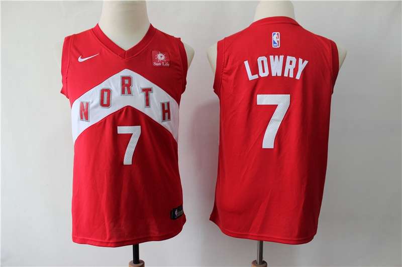Young Toronto Raptors LOWRY #7 Red City Basketball Jersey (Stitched)