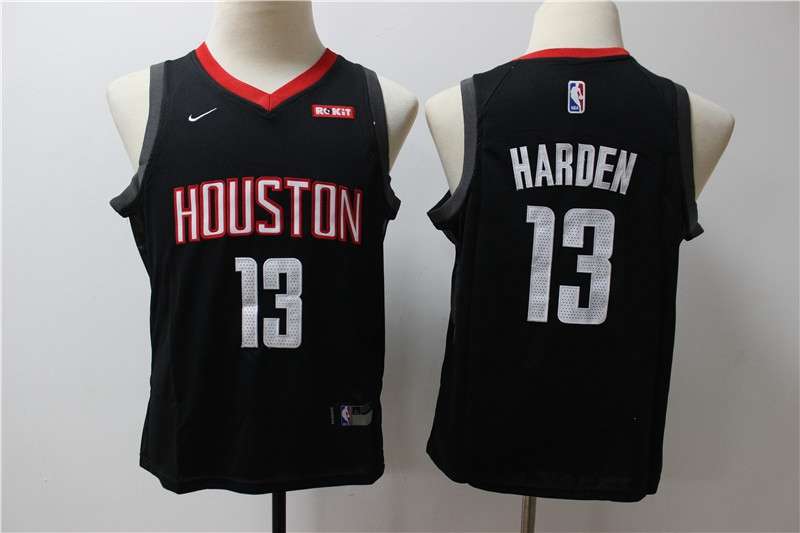 Young Houston Rockets HARDEN #13 Black Basketball Jersey (Stitched)