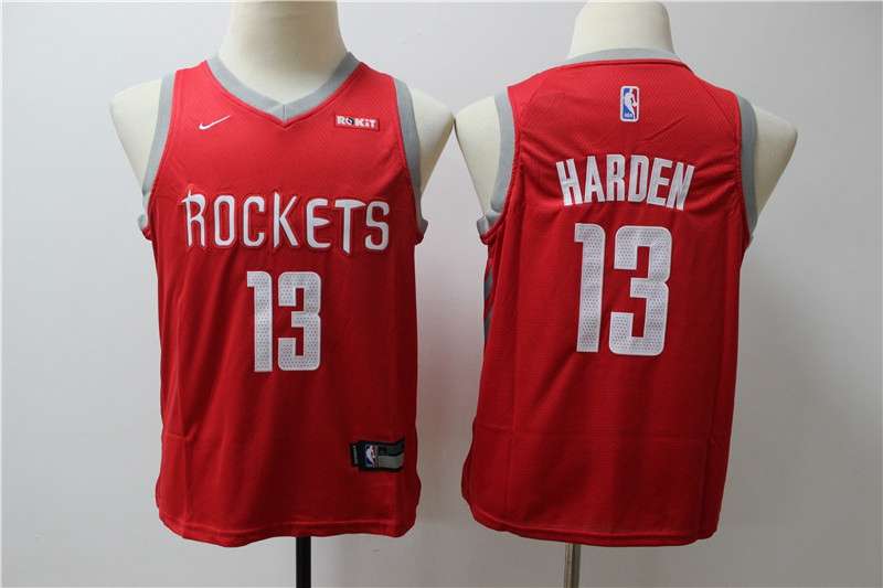 Young Houston Rockets HARDEN #13 Red Basketball Jersey (Stitched)