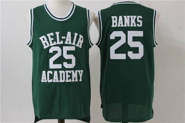Movie BANKS #25 Green Basketball Jersey (Stitched)