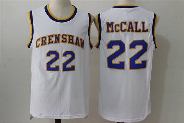 Movie McCALL #22 White Basketball Jersey (Stitched)