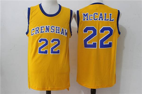 Movie McCALL #22 Yellow Basketball Jersey (Stitched)