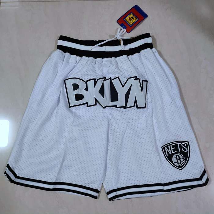 Brooklyn Nets Just Don White Basketball Shorts 02