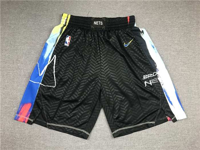 Brooklyn Nets Black City Basketball Shorts 02