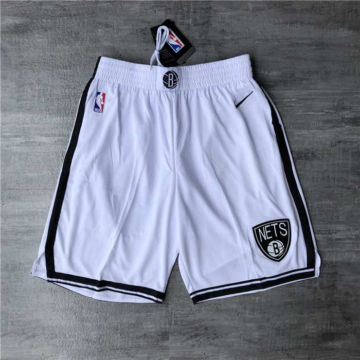 Brooklyn Nets White Basketball Shorts