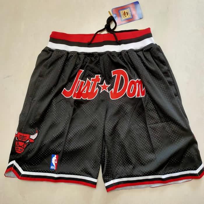 Chicago Bulls Just Don Black Basketball Shorts 07