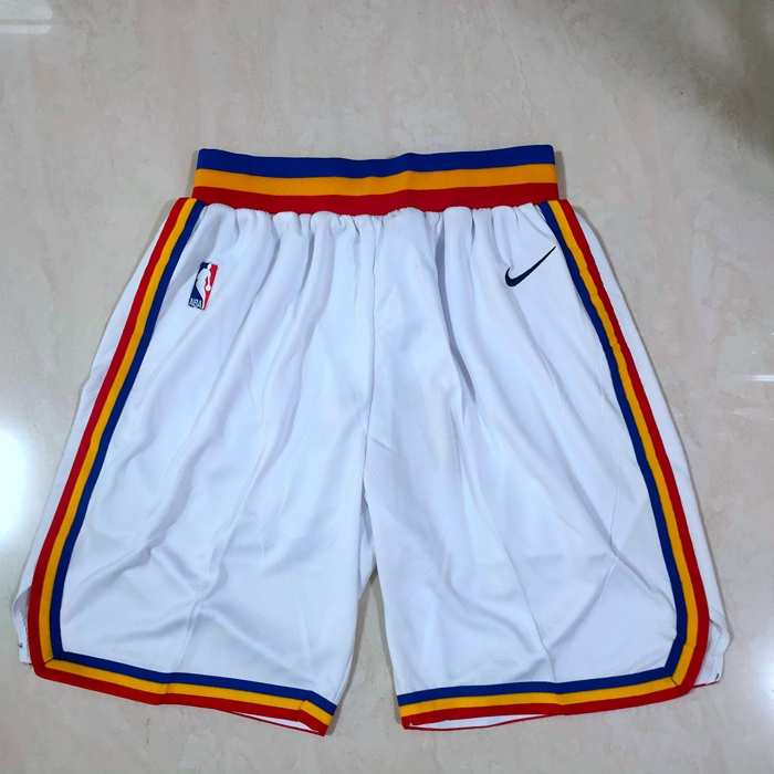 Golden State Warriors White Classics Basketball Shorts