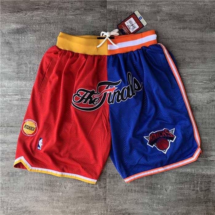 Houston Rockets New York Knicks Just Don Red Blue Basketball Shorts