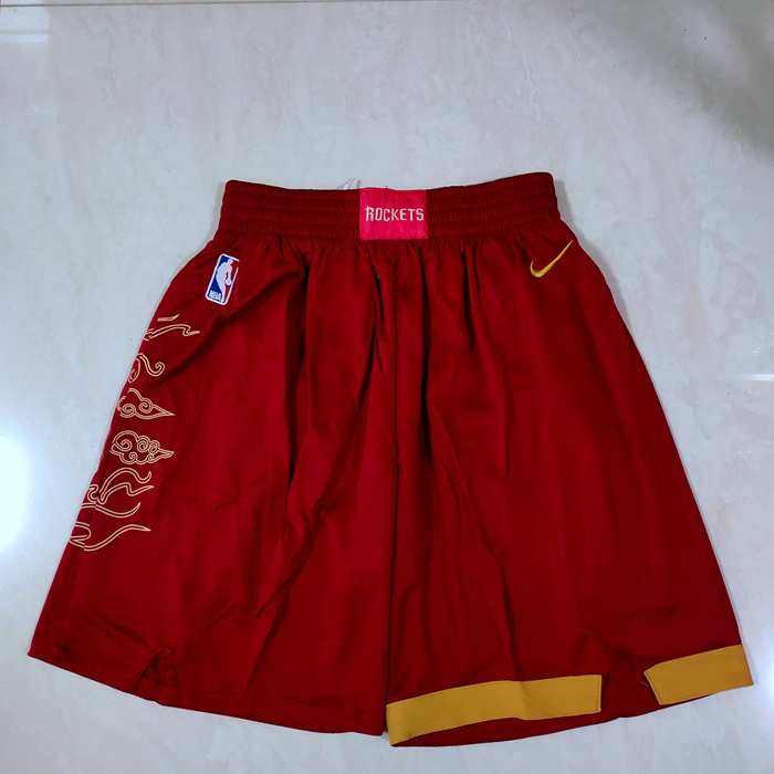 Houston Rockets Red City Basketball Shorts 02