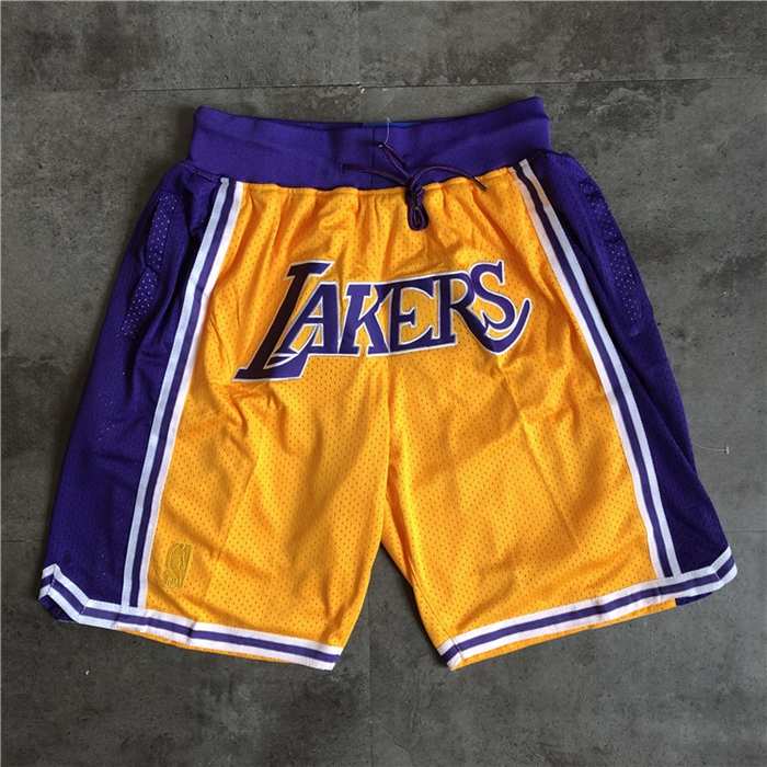 Los Angeles Lakers Just Don Yellow Basketball Shorts