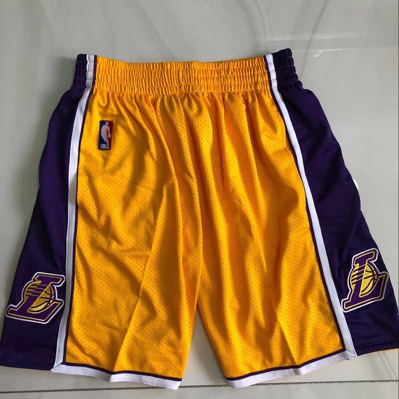 Los Angeles Lakers Mitchell&Ness Yellow Basketball Shorts 02