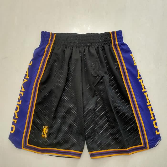 Los Angeles Lakers Black Basketball Shorts 02