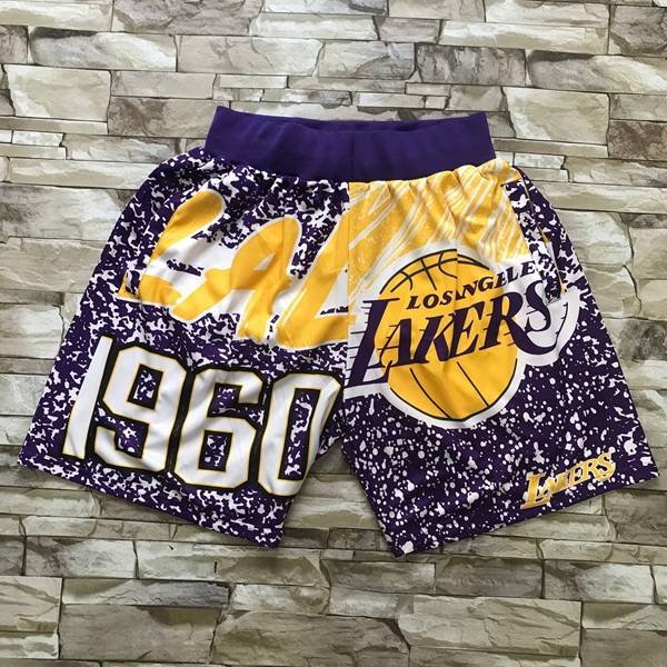 Los Angeles Lakers Mitchell&Ness Purples Basketball Shorts 02