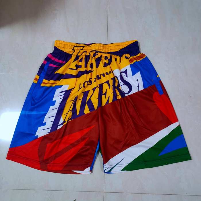 Los Angeles Lakers Mitchell&Ness Red Blue Basketball Shorts