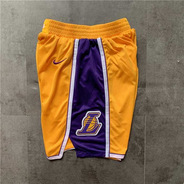 Los Angeles Lakers Yellow Basketball Shorts 02