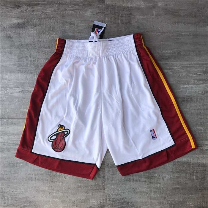 Miami Heat White Basketball Shorts