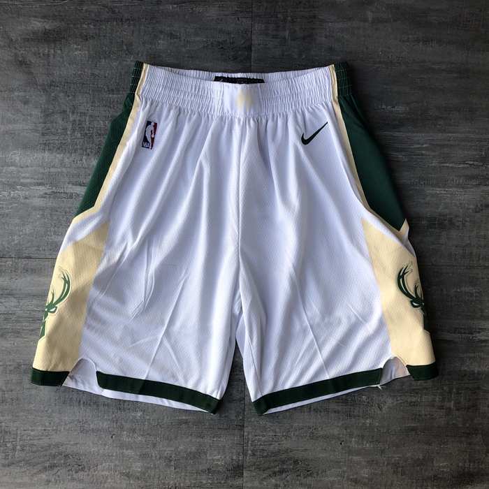 Milwaukee Bucks White Basketball Shorts