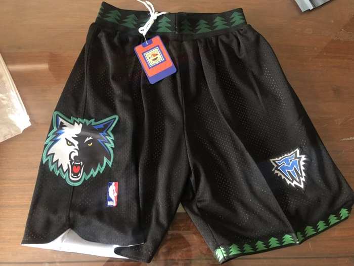 Minnesota Timberwolves Black Basketball Shorts