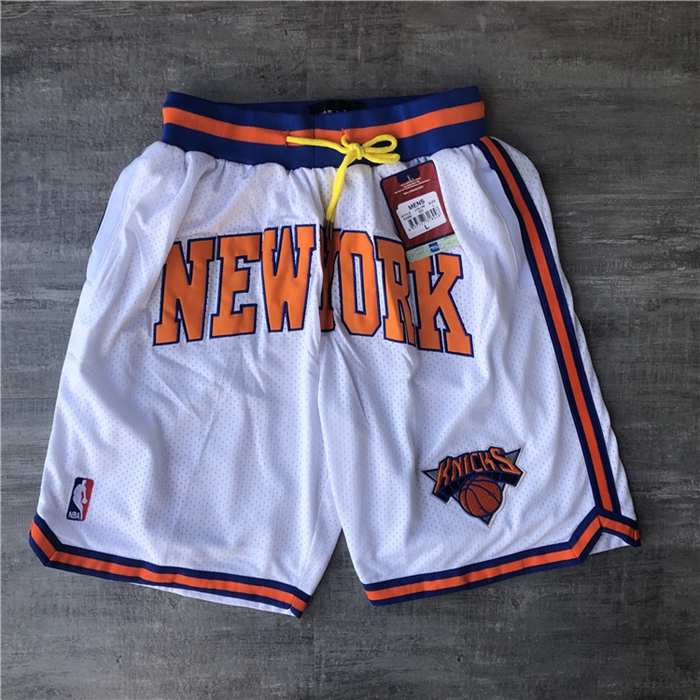 New York Knicks Just Don White Basketball Shorts