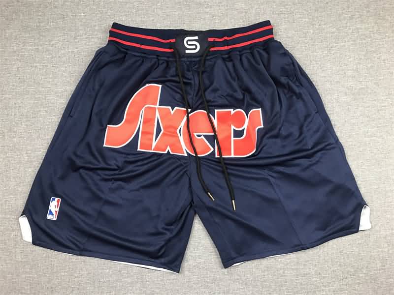 Philadelphia 76ers Just Don Dark Blue Basketball Shorts