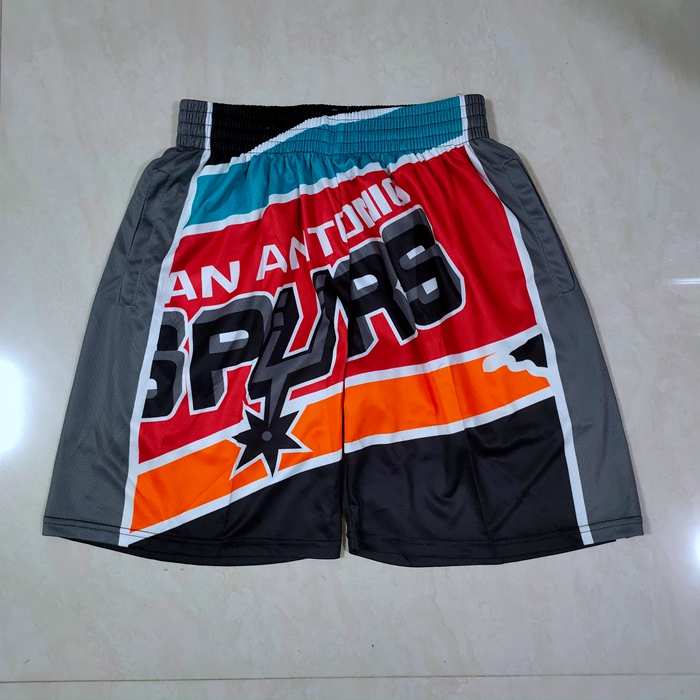 San Antonio Spurs Mitchell&Ness Black Red Basketball Shorts