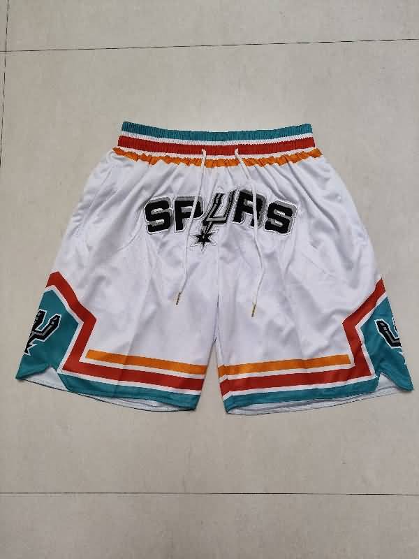 San Antonio Spurs Just Don White Basketball Shorts 02