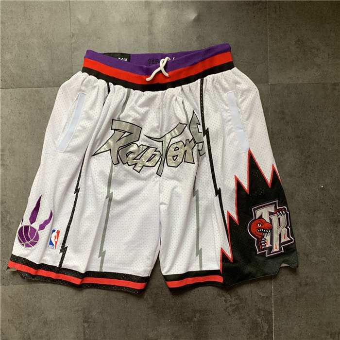 Toronto Raptors Just Don White Basketball Shorts