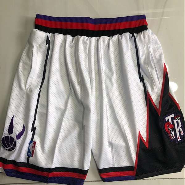 Toronto Raptors Mitchell&Ness White Basketball Shorts 02