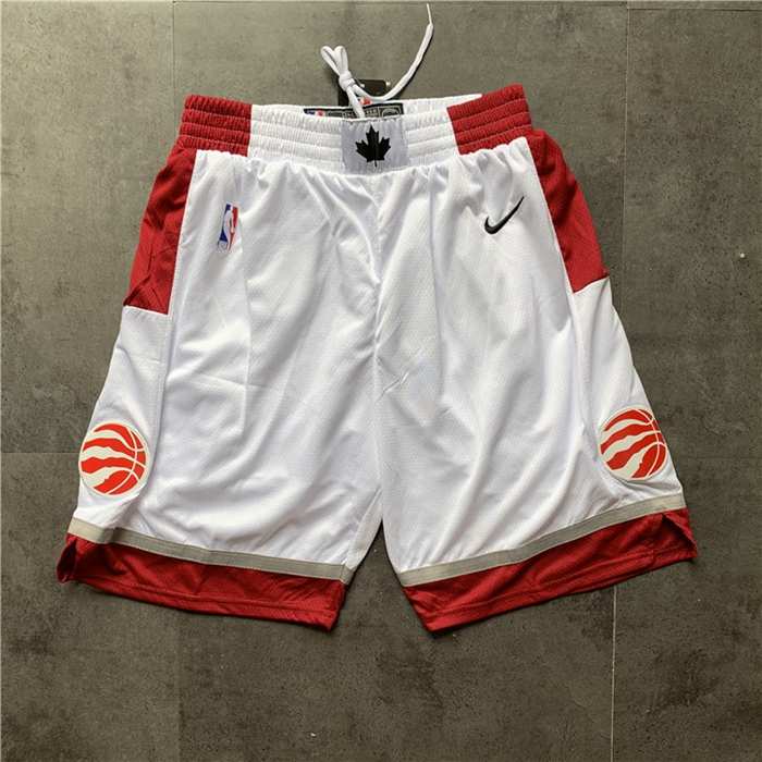 Toronto Raptors White Basketball Shorts 02