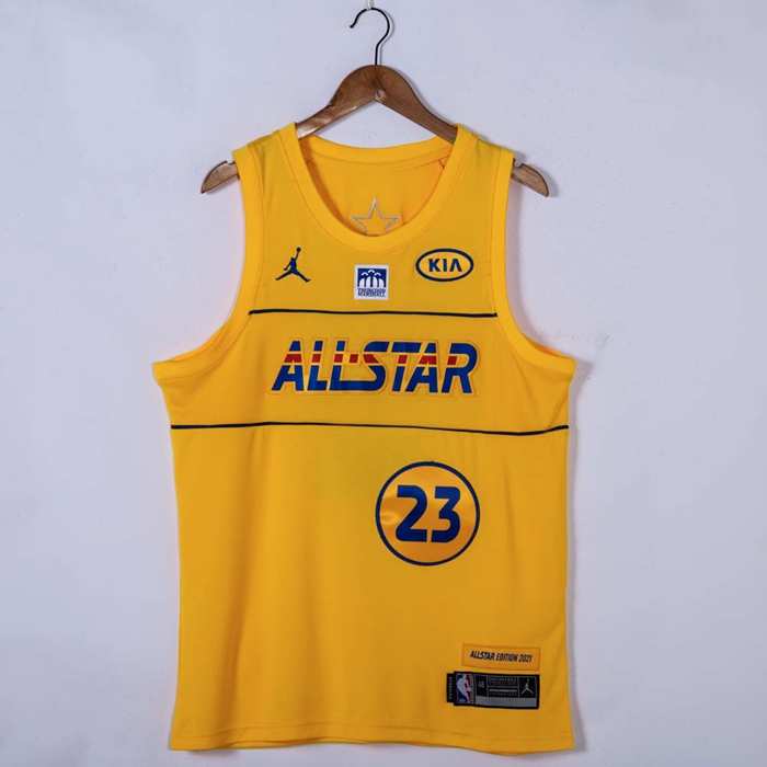 2021 All Star JAMES #23 Yellow Basketball Jersey (Stitched)