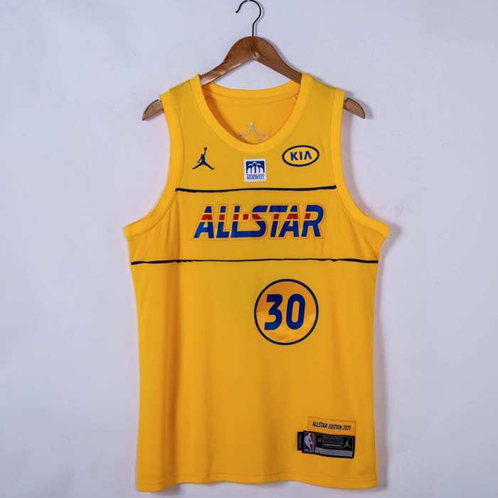 2021 All Star CURRY #30 Yellow Basketball Jersey (Stitched)