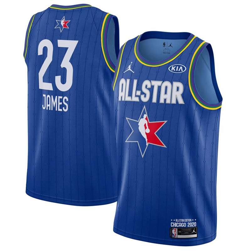 2020 All Star JAMES #23 Blue Basketball Jersey (Stitched)