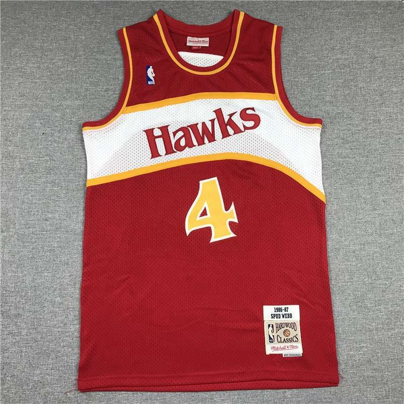 Atlanta Hawks 86/87 WEBB #4 Red Classics Basketball Jersey (Stitched)