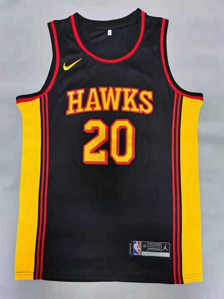 Atlanta Hawks COLLINS #20 Black Basketball Jersey (Stitched)