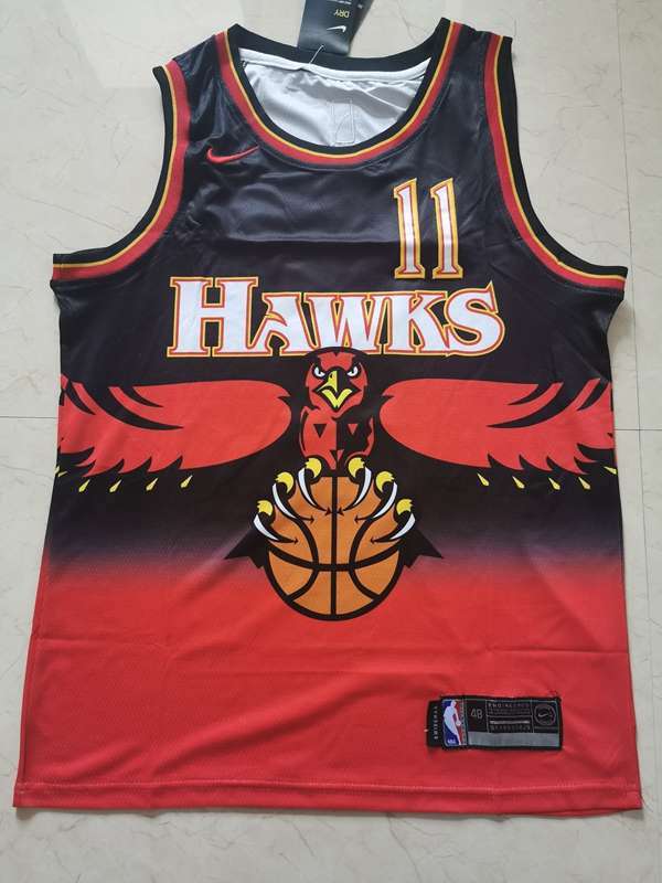 Atlanta Hawks YOUNG #11 Black Red Classics Basketball Jersey (Stitched)