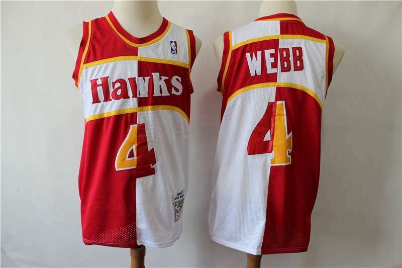 Atlanta Hawks WEBB #4 Red White Classics Basketball Jersey (Stitched)