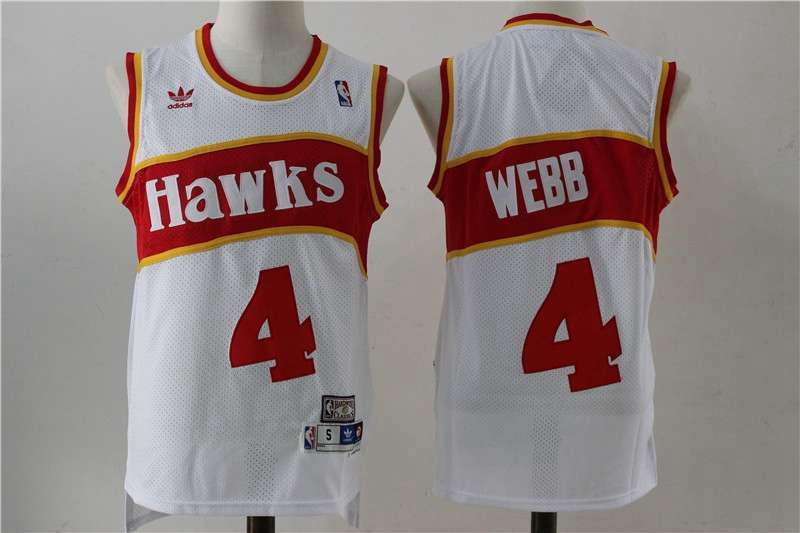 Atlanta Hawks WEBB #4 White Classics Basketball Jersey (Stitched)
