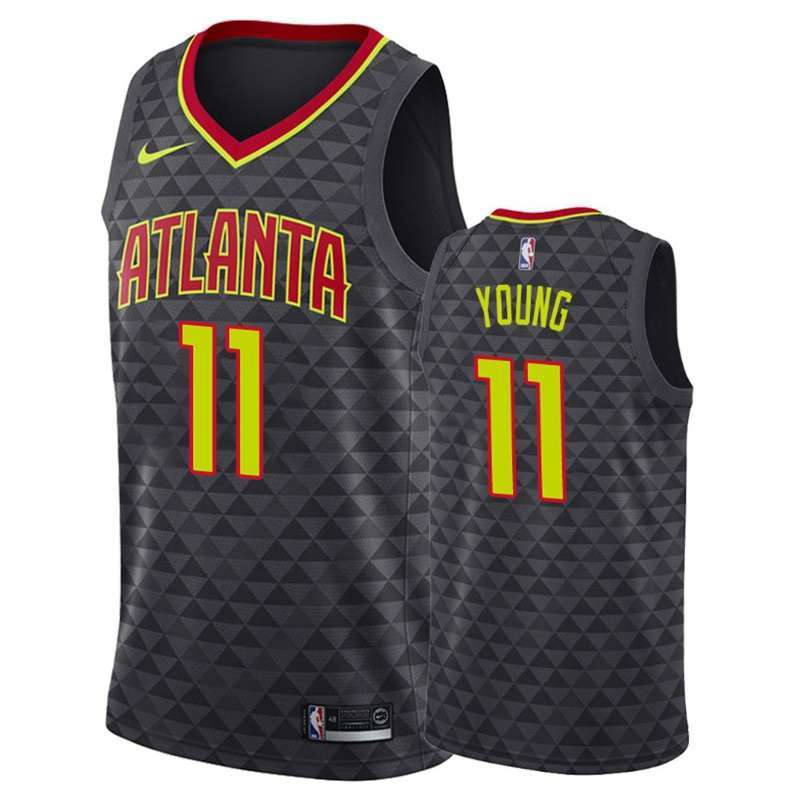 Atlanta Hawks YOUNG #11 Black Basketball Jersey (Stitched)