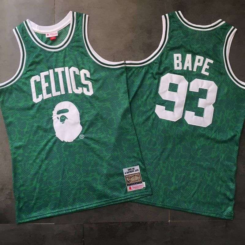 Boston Celtics 85/86 BAPE #93 Green Classics Basketball Jersey (Closely Stitched)