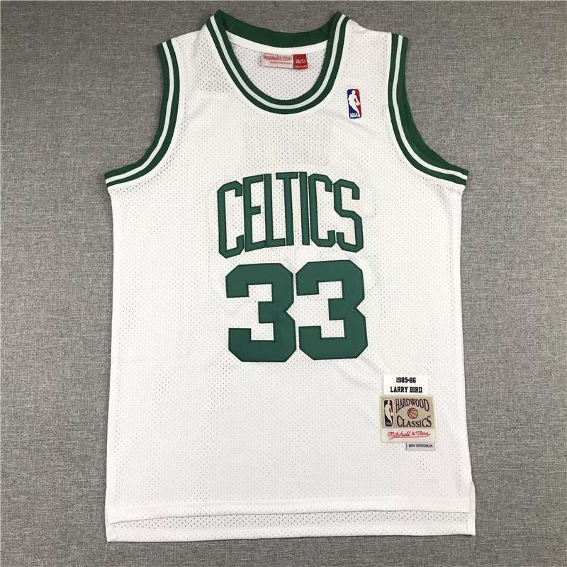Boston Celtics 85/86 BIRD #33 White Classics Basketball Jersey (Stitched)