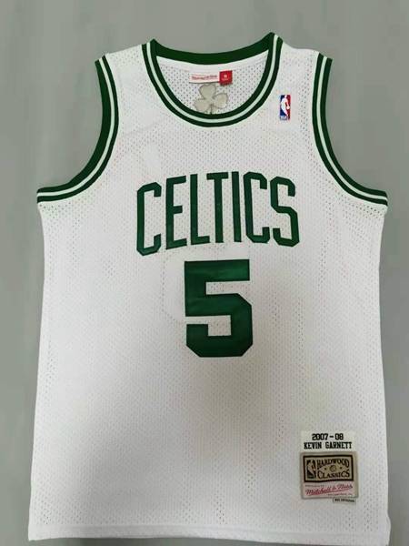 Boston Celtics 2007/08 GARNETT #5 White Classics Basketball Jersey (Stitched)