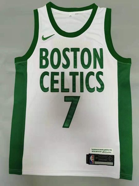 Boston Celtics 20/21 BROWN #7 White City Basketball Jersey (Stitched)