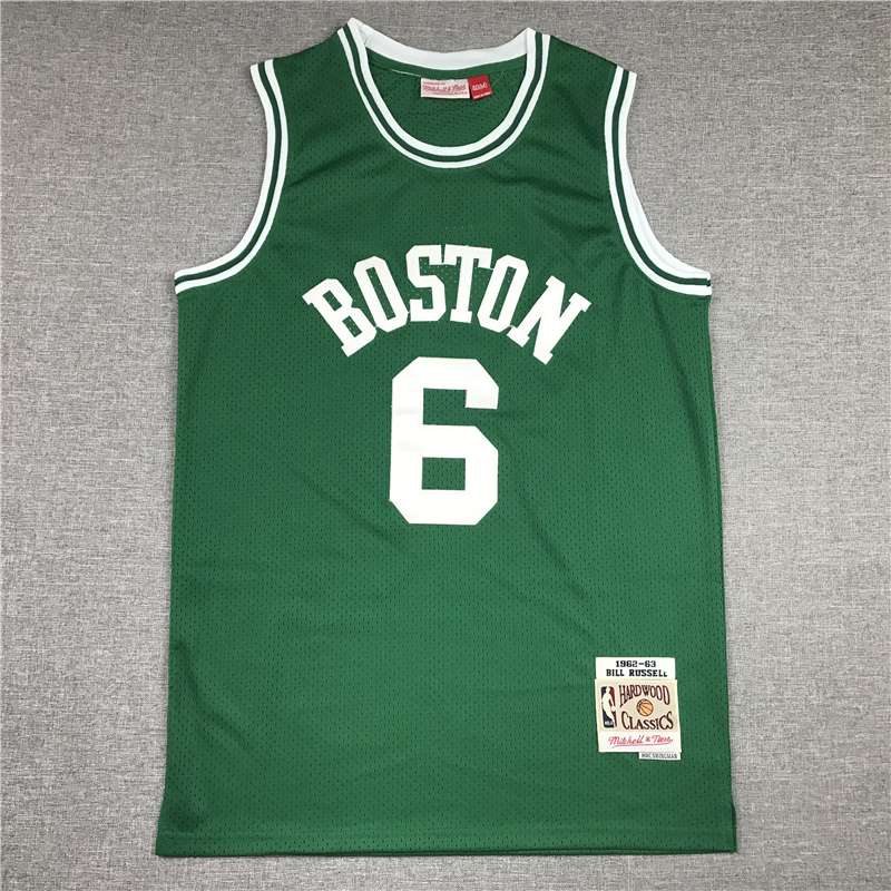 Boston Celtics 62/63 #6 Green Classics Basketball Jersey (Stitched)