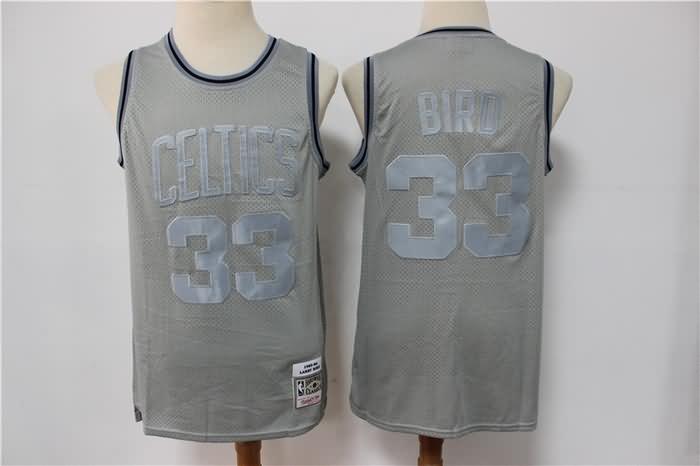 Boston Celtics BIRD #33 Grey Classics Basketball Jersey (Stitched)
