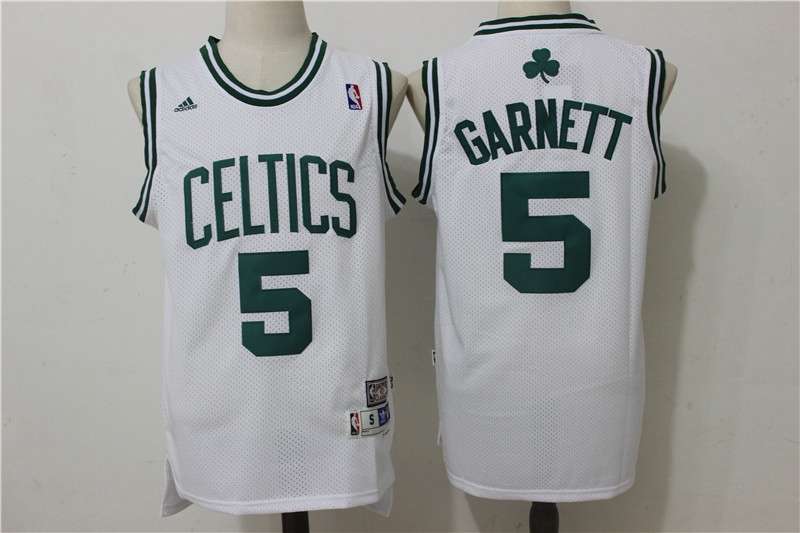 Boston Celtics GARNETT #5 White Classics Basketball Jersey (Stitched)