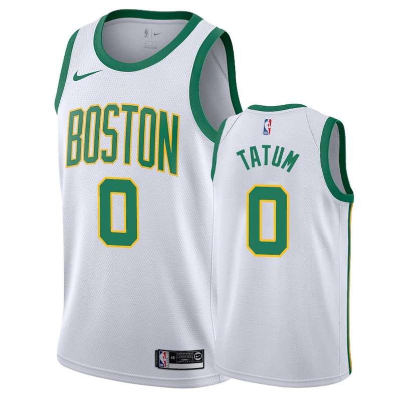 Boston Celtics TATUM #0 White City Basketball Jersey (Stitched)